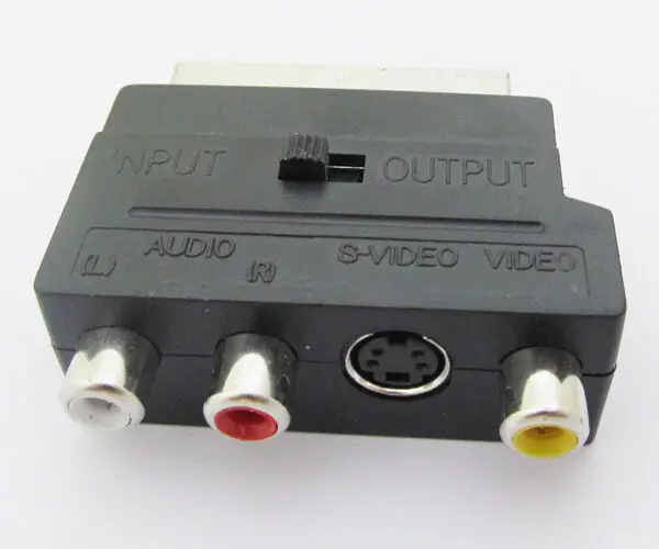 

1 шт. RGB SCART Male к 3 RCA Female an S-Video A/V адаптер