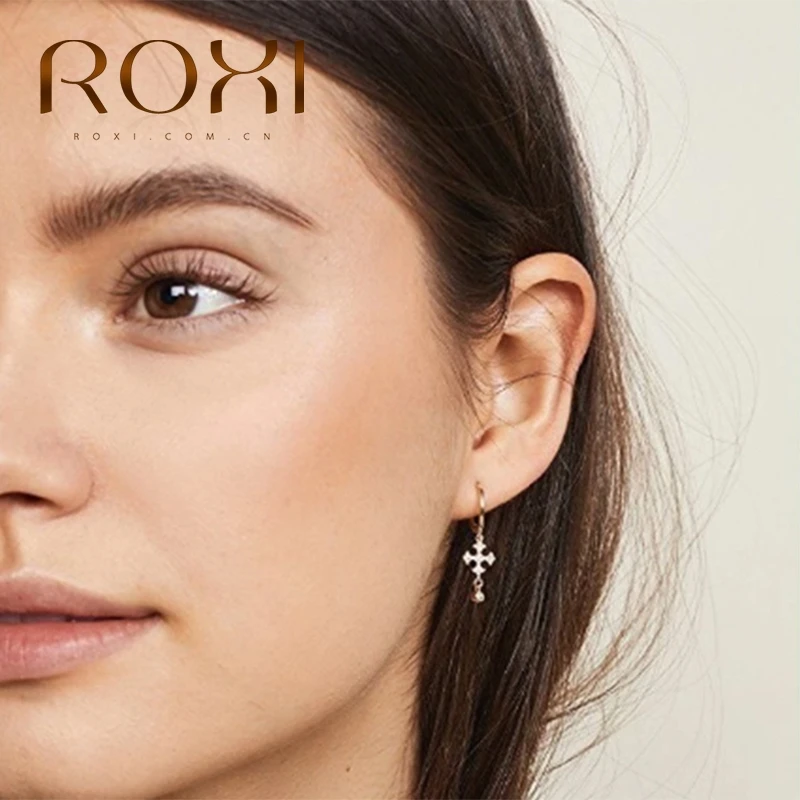 Женские Геометрические серьги-подвески с кристаллами серебро 925 пробы |