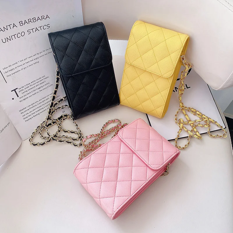 

Luxury Designer Crossbody Pouch Caviar Leather Cellphone Cosmetic Bags Card Wallet Purse Mini Earphone Case 2 in 1 Can Separated