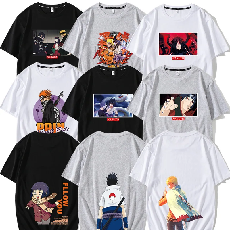 

Naruto Kakashi Naruto Anime Loose Cotton Short Sleeve Couple Fashion T-shirt Summer Harajuku Shirt Clothing Women