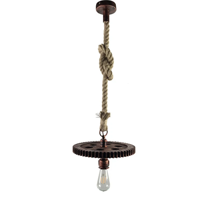 Креативный винтажный антикварный подвесной светильник из железной веревки E27