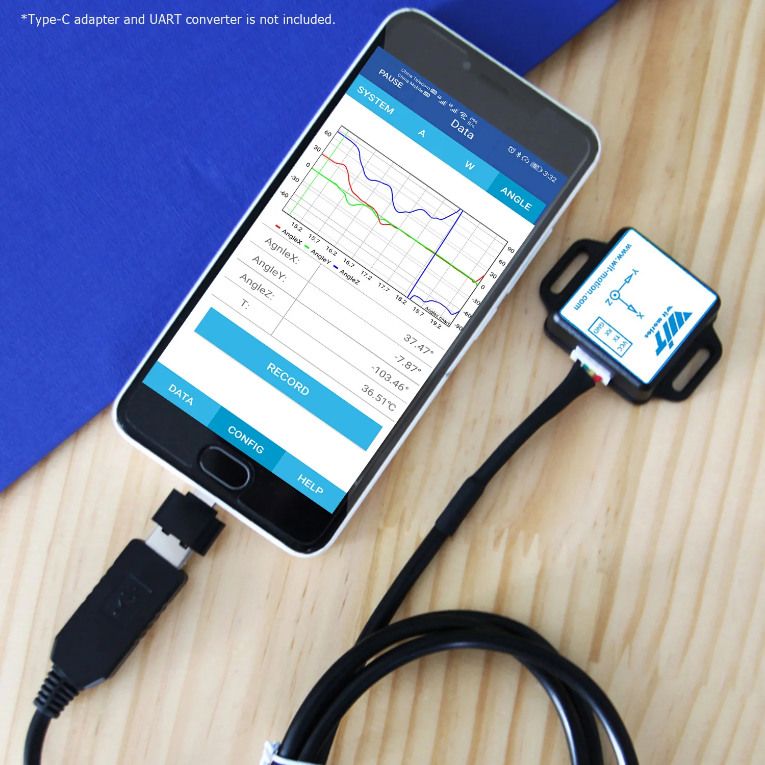witmotion wt61c mpu6050 high accuracy accelerometer sensor6 axis acceleration 16ggyroangle xy 0 05°with kalman filtering free global ship