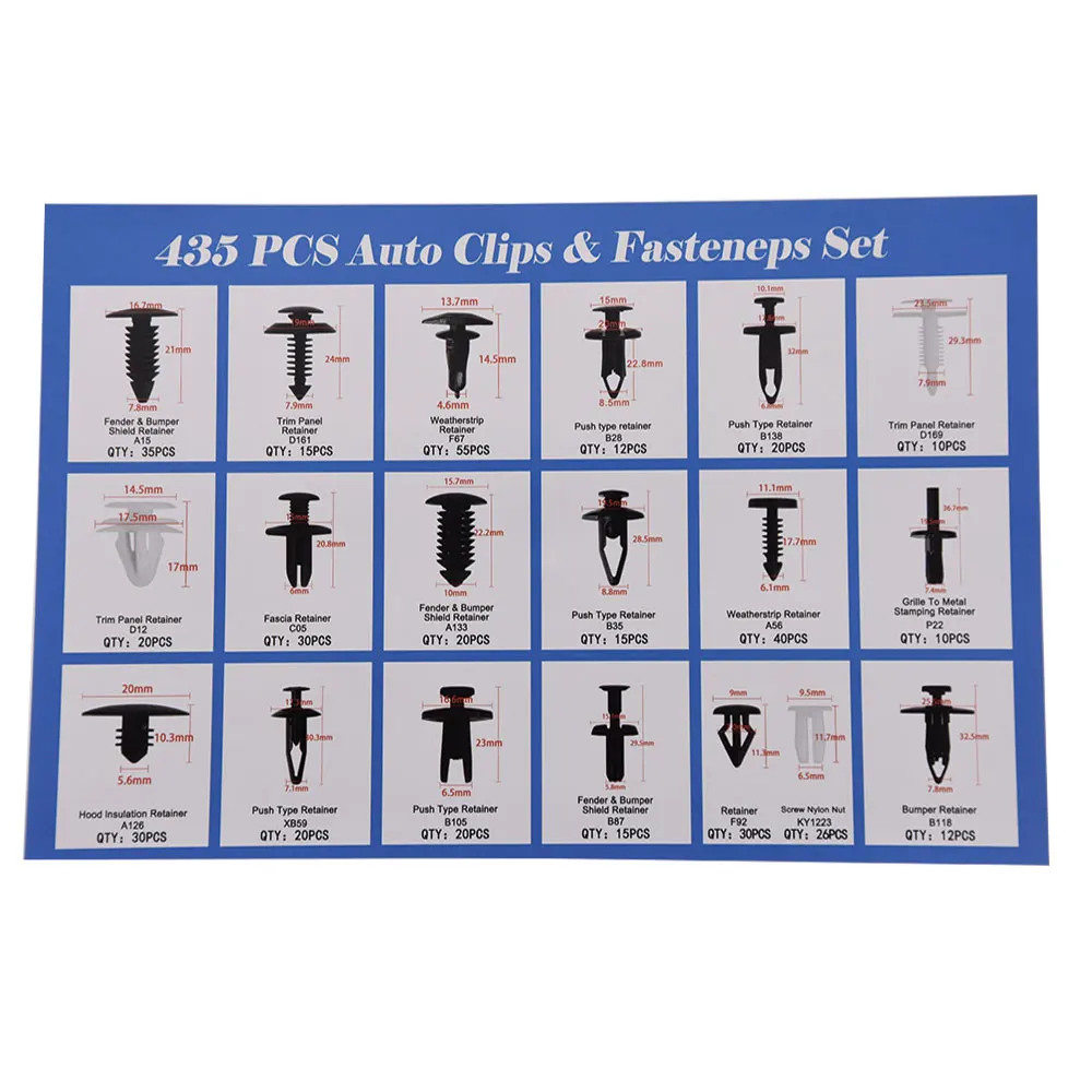 435 шт./компл. кузова автомобиля подкладке крыло переднего бампера фиксаторы