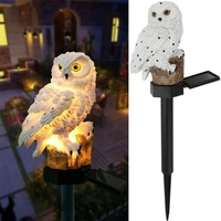 led garden solar lights outdoor decorative resin owl solar led lights with stake for garden lawn pathway yard decortions