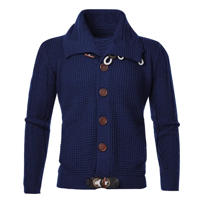 Для мужчин модные однотонные Цвет с длинным рукавом свитера зима-осень 2019 новая