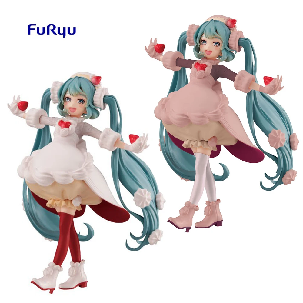 

Hatsune Original Furyu Miku Strawberry Shortcake 17Cm Anime Figure Model Kawaii Decoration Toys Children Christmas Gift