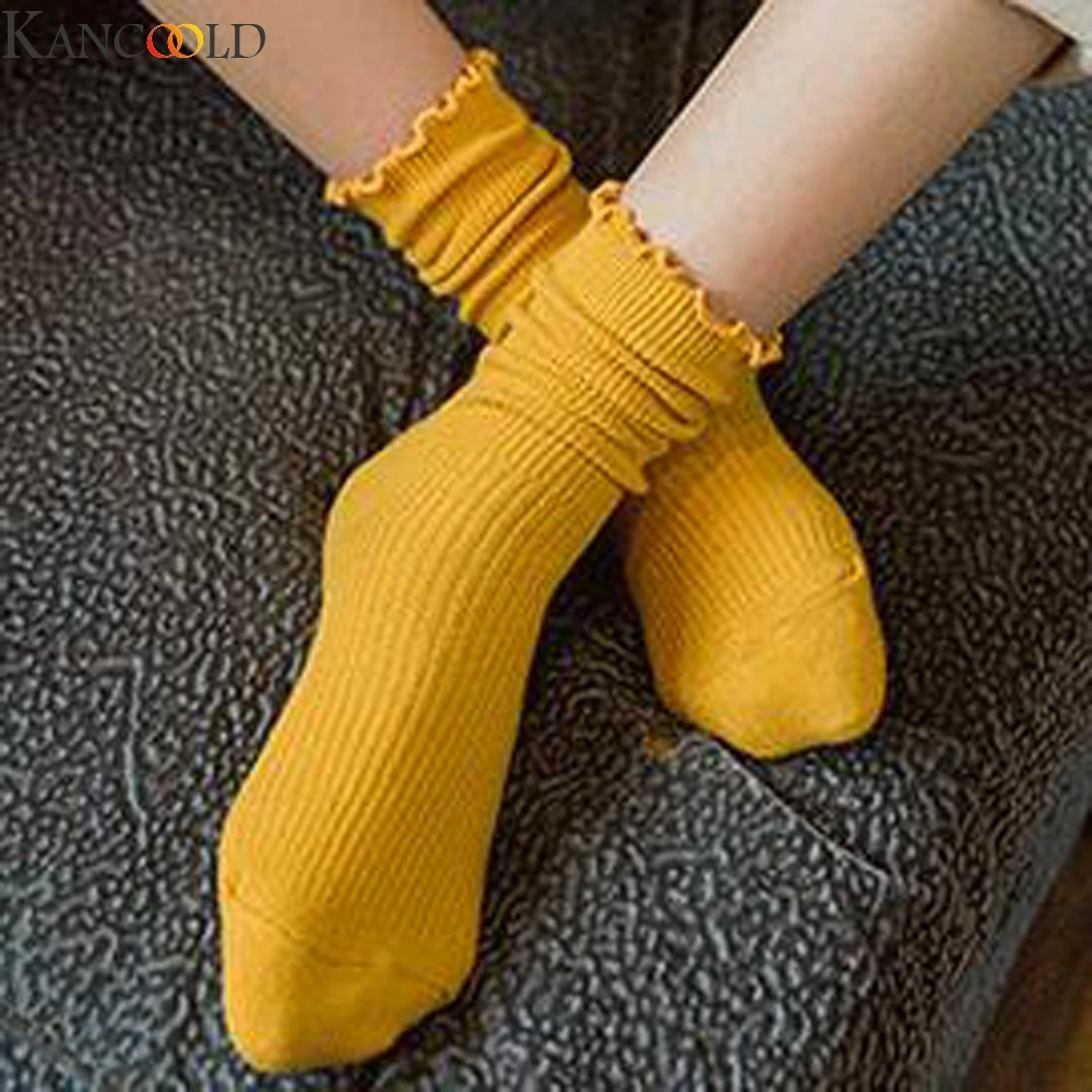 KANCOOLD Осенние повседневные милые хлопковые носки ярких цветов для девочек