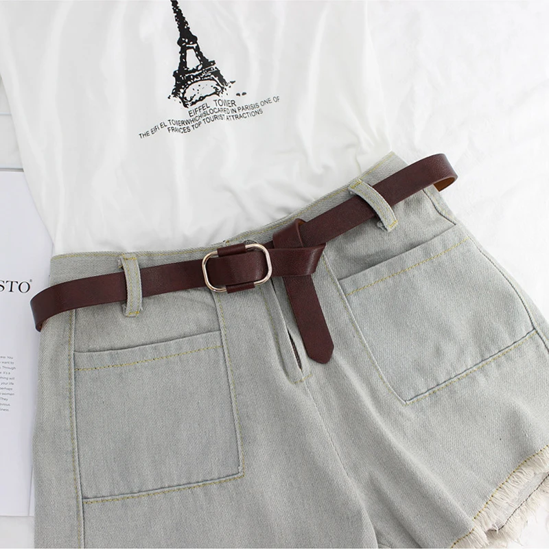 Женский ремень из искусственной кожи черный/коричневый пояс для джинсов |