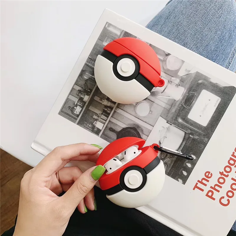 Аниме Pokeball Airpods чехол популярный для наушников Catoon Аксессуары Для Ключей подарок