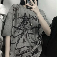 women clothing t shirts clothes streetwear loose casual harajuku high street tops 2021 summer new gothic vintage preppy t shirt