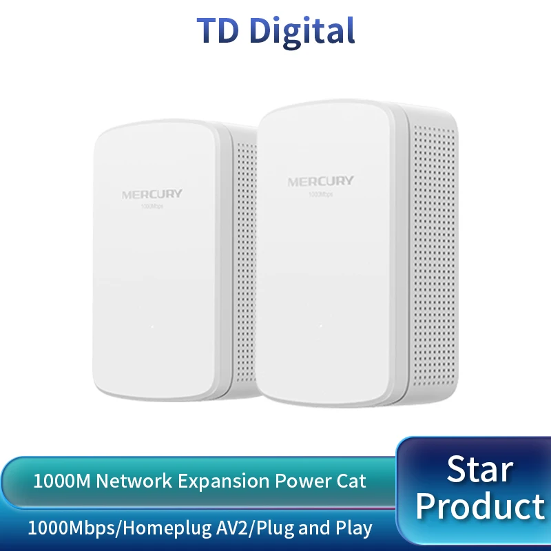 Wi Fi адаптер Mercury MP6A PLC 1000 м гигабитный|Сетевые адаптеры c передачей данных по