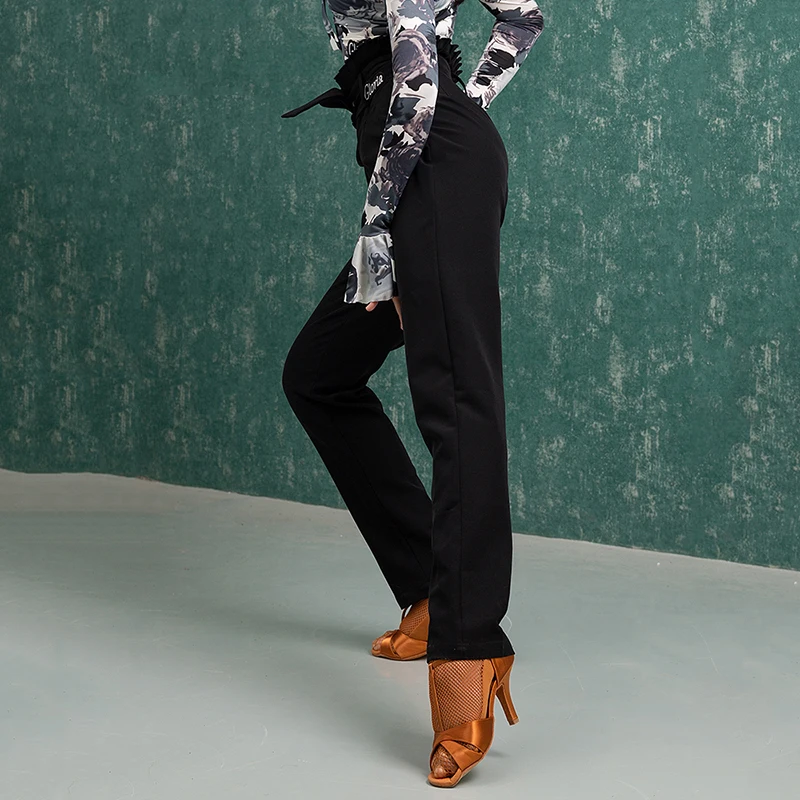 Брюки женские для латиноамериканских танцев приталенные модные штаны