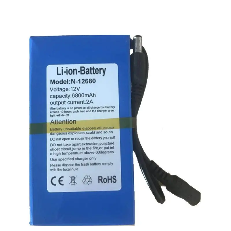 CE ROHS MSDS 6800 Ач перезаряжаемая ячейка для камеры видеонаблюдения использует 12 В