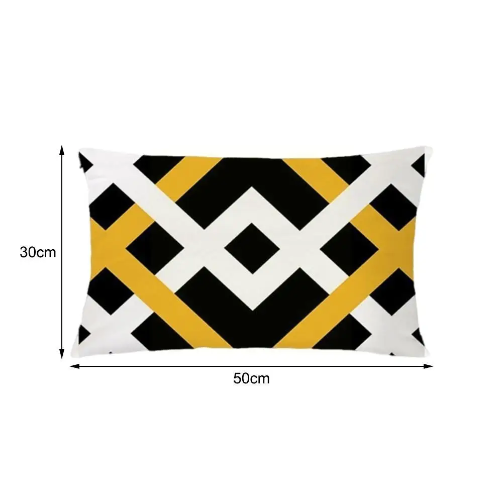 

Side Printed Geometric Decorative Throw Pillow Cases Plush Chair For Sofa Pillow 30x50 Short Car Cover Cushion Chair Covers Z8B0