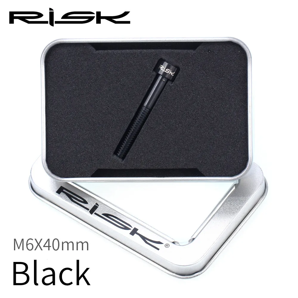 Black M6x40mm Риска Титан Ti велосипед Aheadset гарнитура стволовых Топ Кепки Крышка для мотоциклов болт гайка Звездочка болты с шестигранной головкой M6x30mm 35 мм 40 мм 50 мм - Цвет: Black M6x40mm