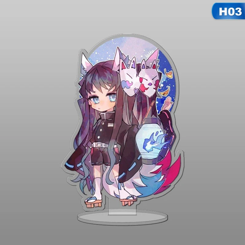 

15cm Anime Demon Slayer Kimetsu no Yaiba Family Acrylic HD Cute Stand 12 Constellations Figure Desk Models Toys Decoration
