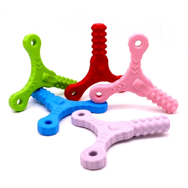 

Food Grade Silicone Baby Teether Y-shape Sensory Chew Teether Stick Newborn Molar Nursing Toy for Autism ADHD Gum Pain Relief
