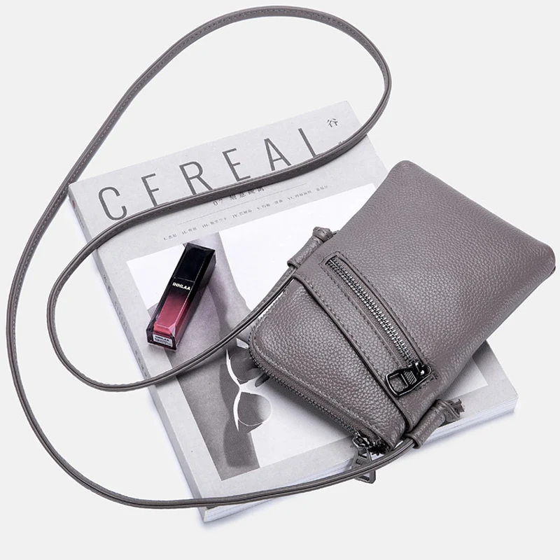 Женская сумка для телефона Wmnuo 2020 Повседневная через плечо из коровьей кожи на