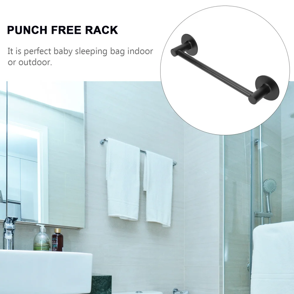 

1pc Bathroom Wall-mounted Non-perforating Bath Towel Rack Dishcloth Rack