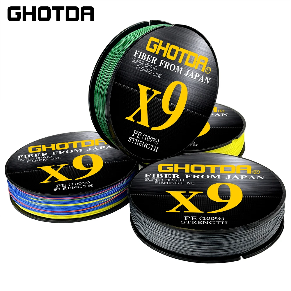 

GHOTDA Fishing Line 100M 300M 9 Strands Braided Multifilament PE Line 20 -80LB Raw Silk From Japan