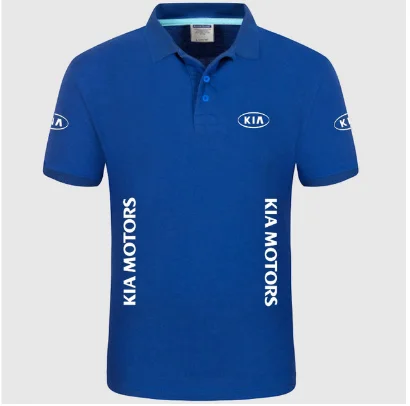 

2020 Summer High quality brand Kia logo polo short sleeve shirt Fashion casual Solid Polo Shirt unisex shirts