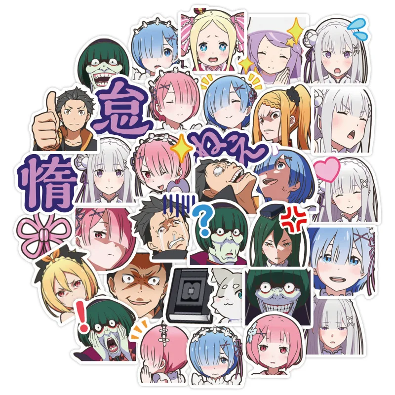 Для выведения токсинов 40 шт Аниме RE:ZERO Стикеры 3 4 см является допустимой милые Emilia
