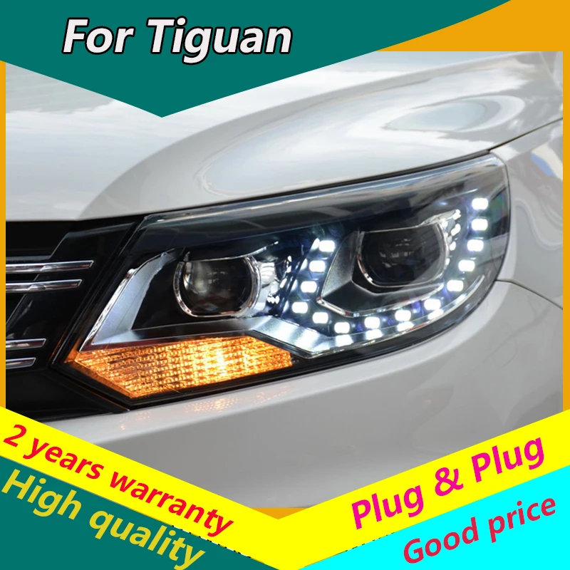 

KOWELL Car Styling for VW Tiguan Headlights 2013 New Tiguan LED Headlight LED DRL Bi Xenon Lens Headlight High Low Beam Parking