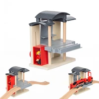 wooden train station for wooden railway set train toys accessories play trains railway sets parts
