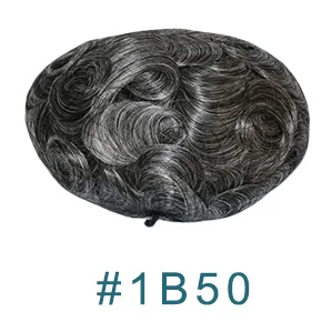 1B50 # Eversilky человеческие волосы прочные шиньоны Кружева Тонкий PU сменная система для мужчин Toupees человеческие волосы прочные шиньоны кружева& PU - Парик Цвет: 1B50 #