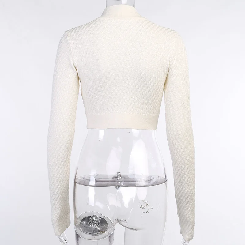 

Fashion Women's Single-breasted Sexy Tight-fitting Long-sleeved Sweater Solid Color Slim Long-sleeved V-neck Women's Clothing