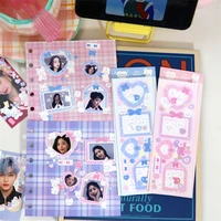 korean ins cute rabbit laser stickers diy scrapbooking idol card photo frame stationery kawaii decorative sticker aesthetics