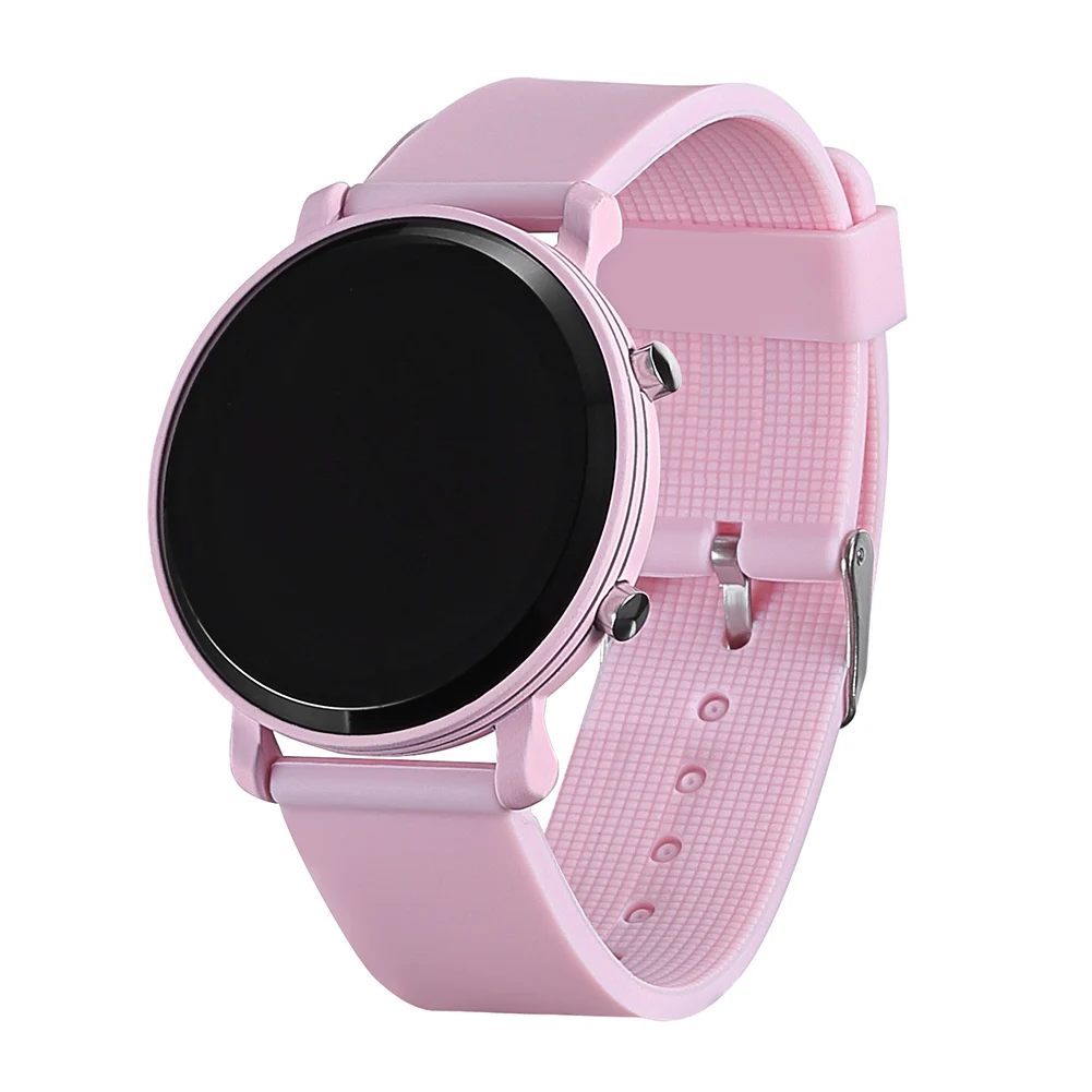 Pink Новинка, женские часы, силиконовые наручные часы, цифровые часы, светодиодный дисплей, наручные часы для женщин, женские часы, электронные часы для мужчин - Цвет: Pink