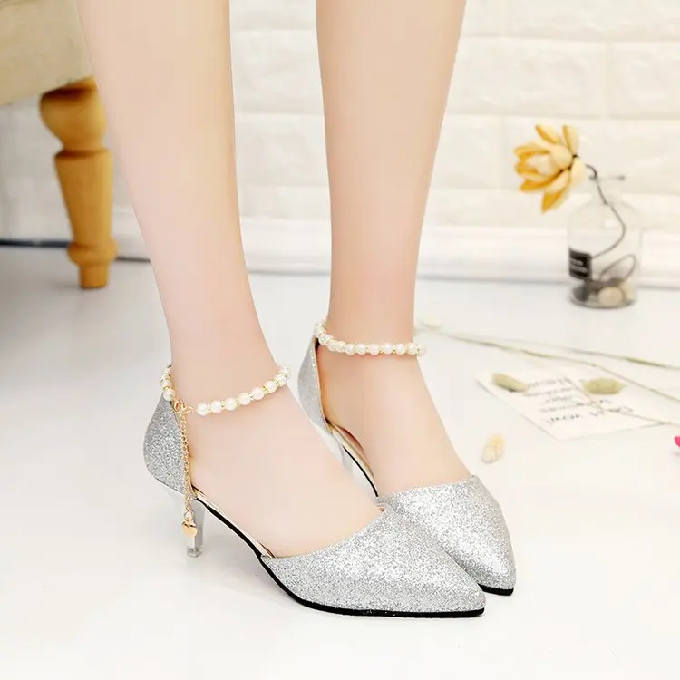 Сезон весна лето Элегантные женские повседневные сандалии на каблуке рюмочка с