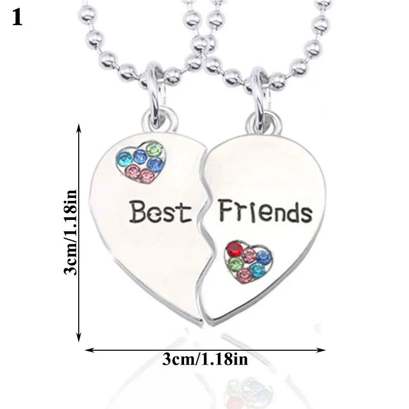 

2/3/4pcs "Best Friend Forever And Ever" Bff Friend Necklace Set 4 Pieces Heart Shape Puzzle Hand Stamped Bead Friendship Jewelry