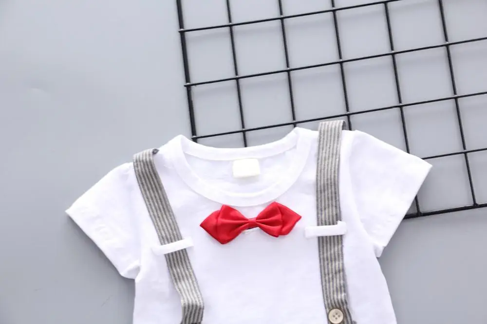 Humor Bear/Летняя одежда Комплект одежды для маленьких мальчиков в джентльменском