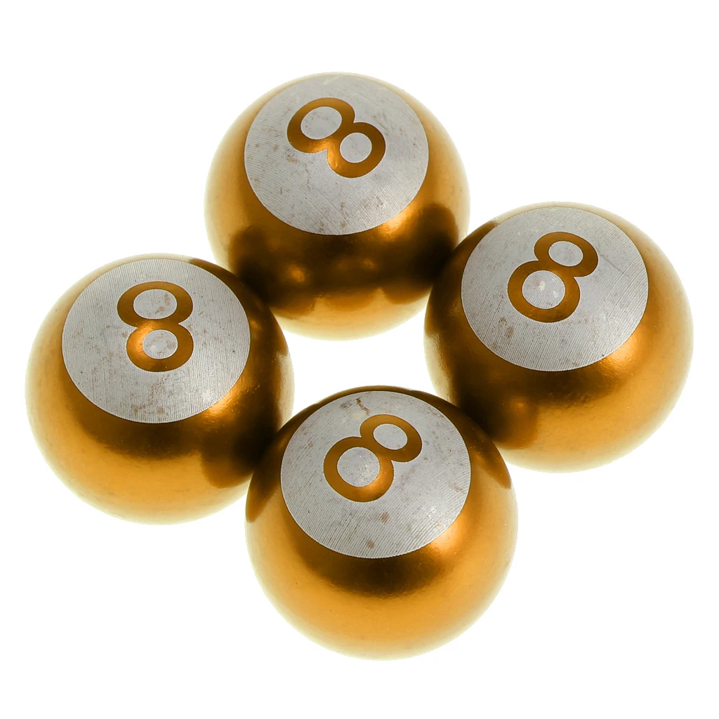 

4 Pieces Gold Auto Cars Bicycle Motor Wheel Tire Valve Caps Accessories 8 Ball Stem Air Caps