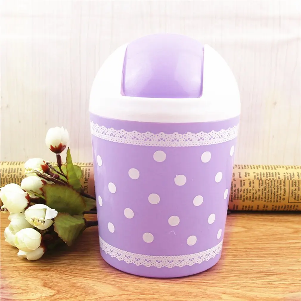 Новая кружевная волнистая настольная Мусорка ведро для хранения милые