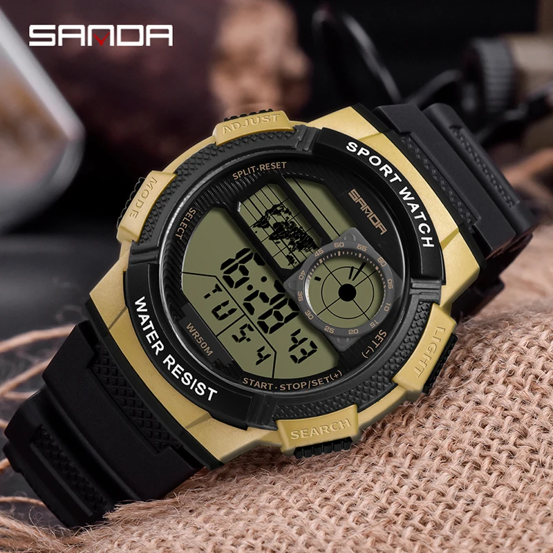 SANDA новые часы мужские Многофункциональные цифровые водонепроницаемые