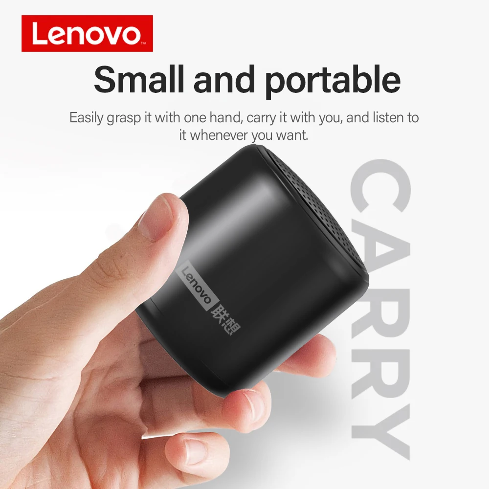 

Original Lenovo L01 Portable Bluetooth Wireless Speaker Mini Outdoor Loudspeaker Heavy bass stereo speakers life waterproof 2021
