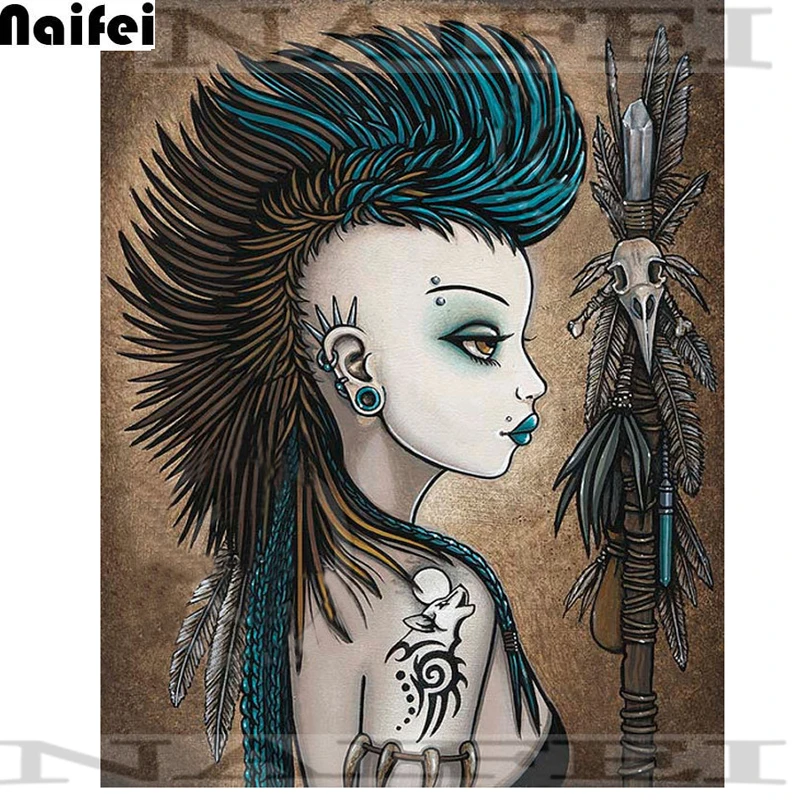 Алмазная живопись 5D сделай сам татуировка воина волка полная мозаика стразы