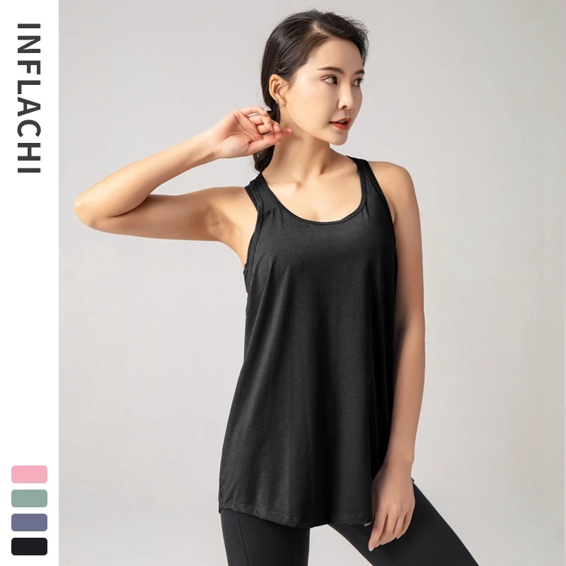 

Loose quick drying Yoga t-shirt women's sports running T-Shirt sleeveless beautiful back sexy vest fitness top