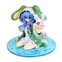 japan anime 15cm date a live himekawa yoshino cute rabbit in green cloak hat sitting cute girl anime figure figurine kids toys