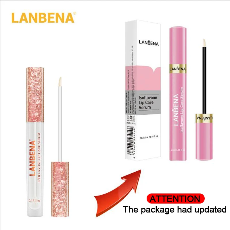 Утолщенная Сыворотка для губ и омолаживающая сыворотка Lsoflavone LANBENA стойкая к