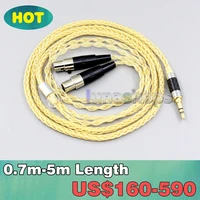 8 cores 99 99 pure silver gold plated earphone cable for monolith m1570 over ear open back balanced planar
