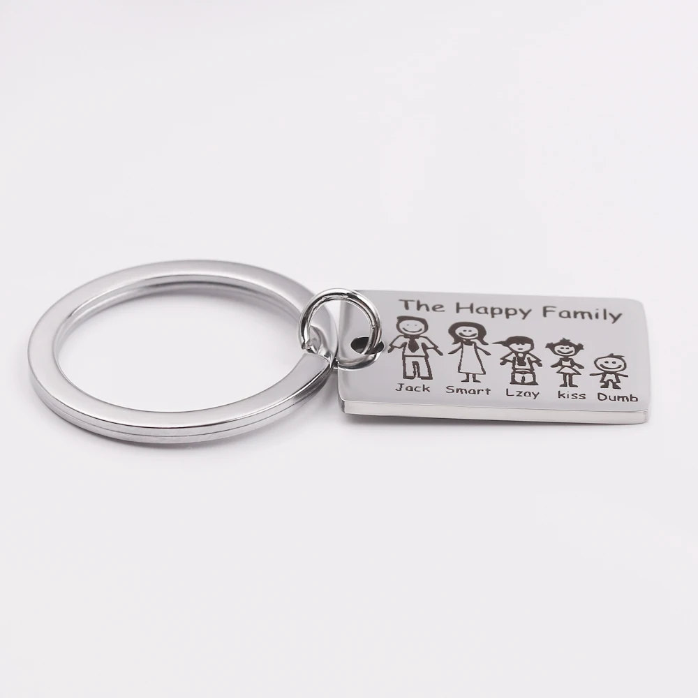 Брелок для ключей с именем на заказ Детская бижутерия Счастливая семья