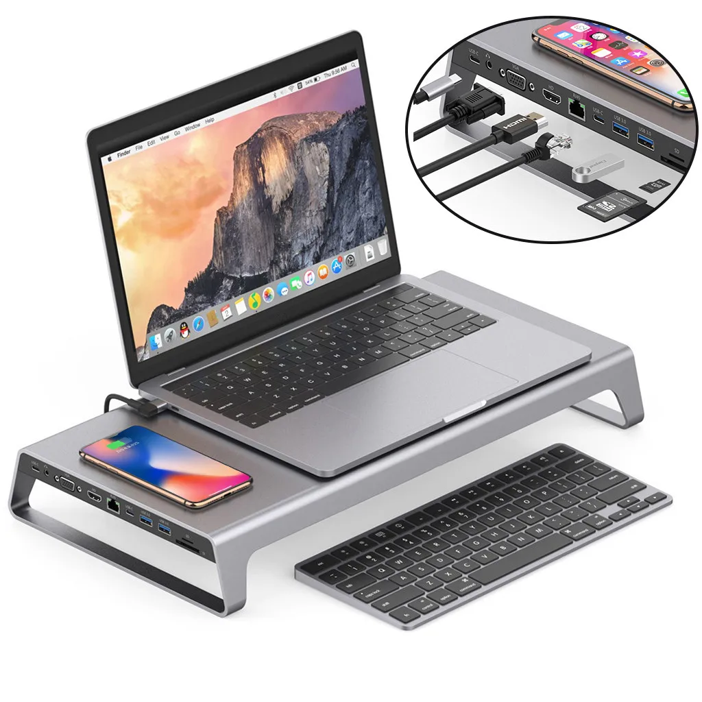 USB type C 3 0 многофункциональная док станция 11 в 1 беспроводное - Цена: 22 322,16 руб.