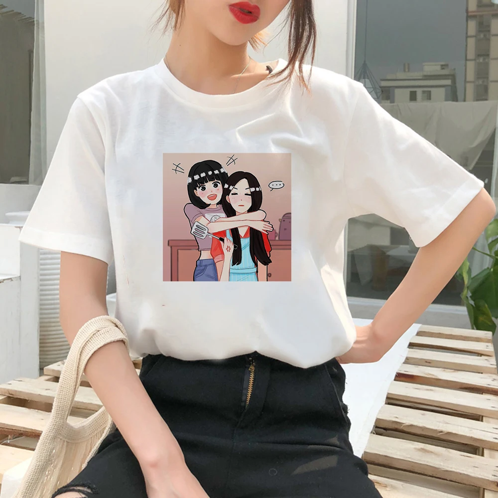 

How You Like That Korean Ulzzang Clothes Best Friends Forever T Shirts Womens Aesthetic Fashion Streetwear Elegant T-shirts