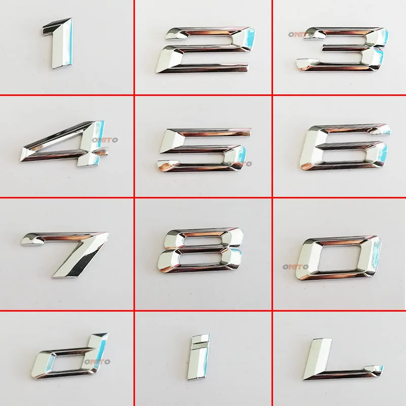 

100pcs/set 3D Sticker ABS Number Letter Car Rear Bumper Trunk Emblem Badge Decoration 3 5 7 series 0/1/2/3/4/5/6/7/8/d/L