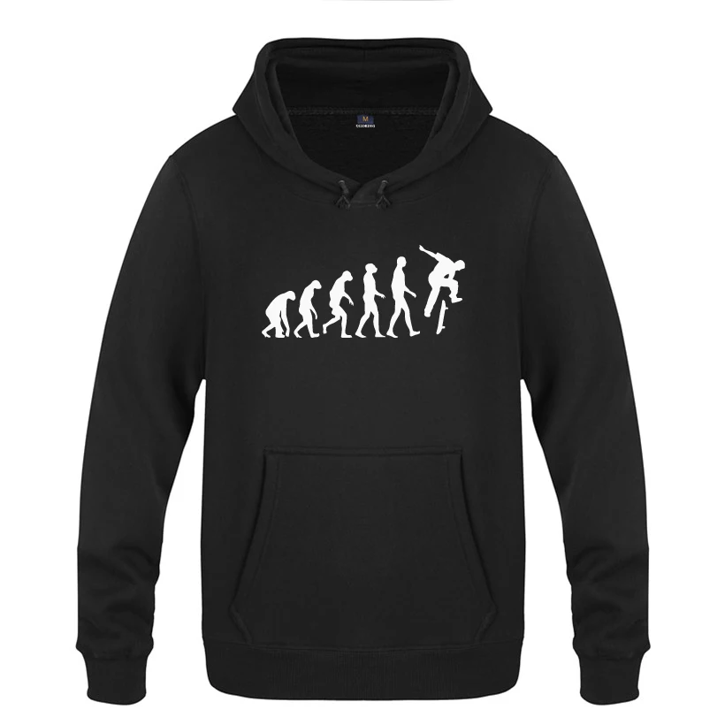 

The Evolution of Skate Novelty Creative Hoodies Men Fashion Men's Long Sleeve Pullover Fleece Hooded Sweatshirts Sport Fitness