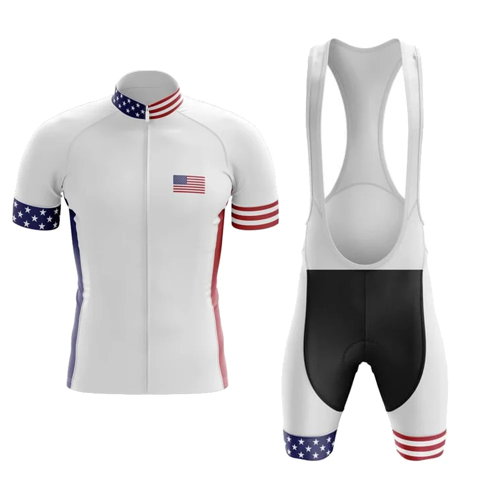 Модель 2022 года белая футболка для велоспорта с флагом США Женский трикотажный